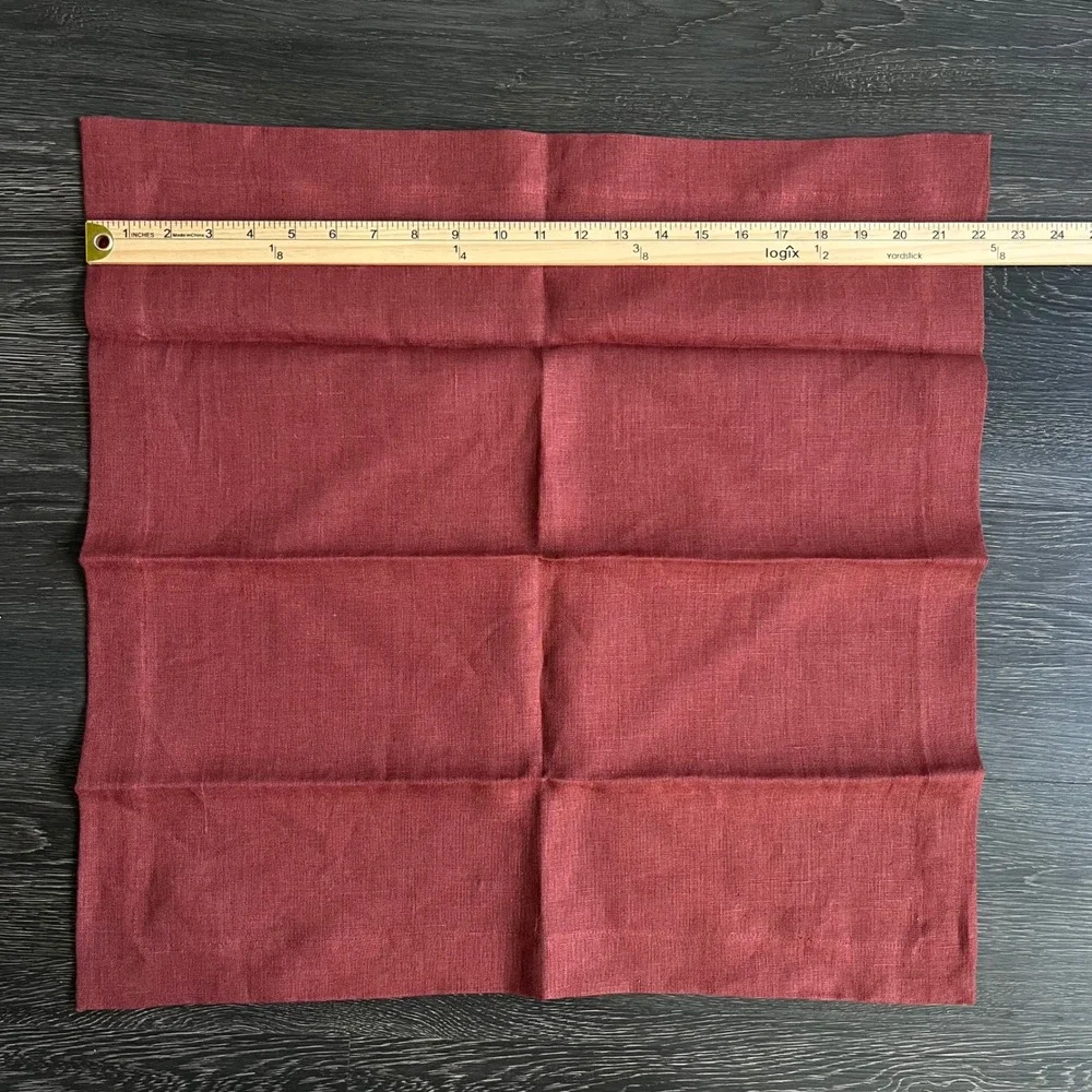 Pottery Barn Set of 2 Belgian Flax Linen Napkins Terra Cotta Cottagecore Rustic